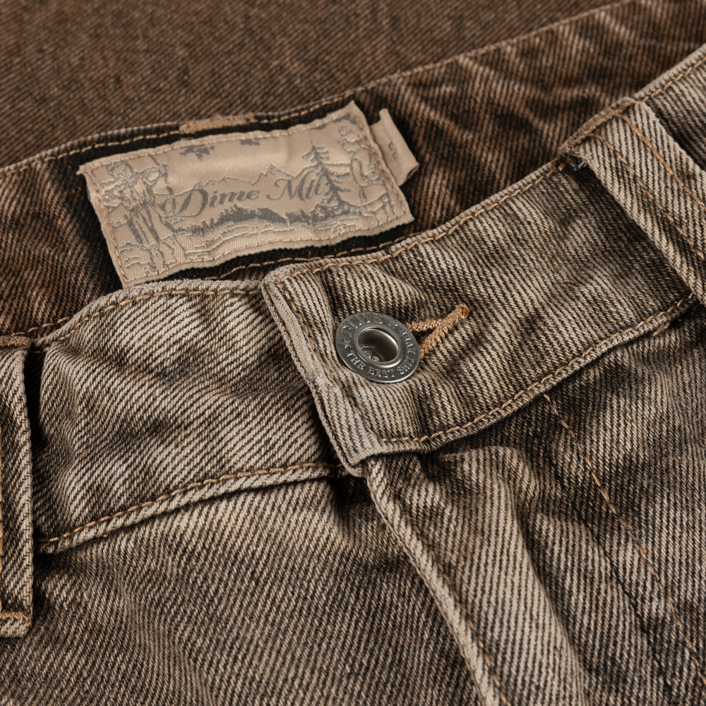 Classic Baggy Denim Pants Dipped Sunblasted Brown
