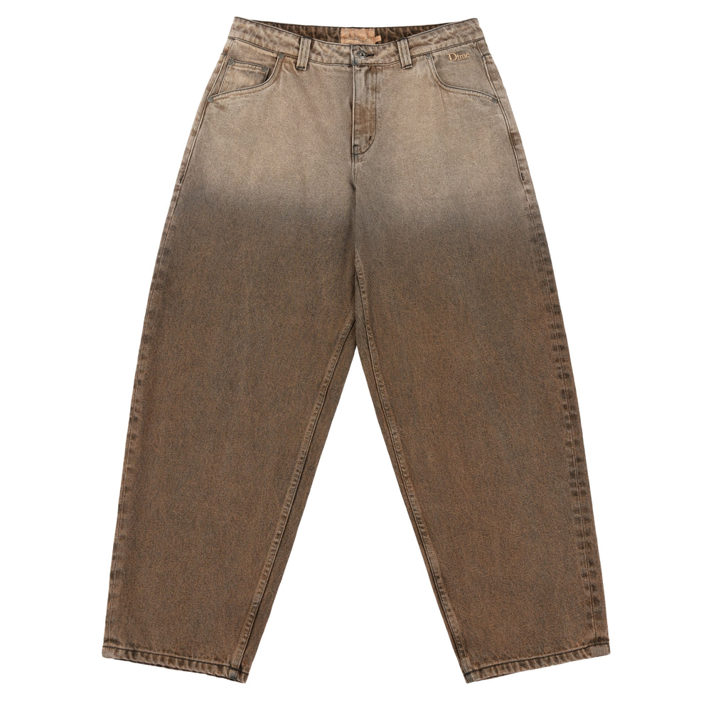 Classic Baggy Denim Pants Dipped Sunblasted Brown