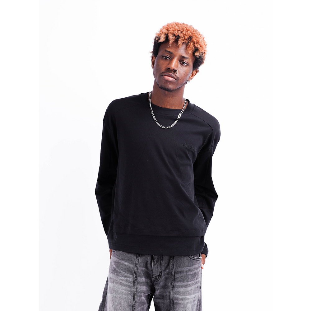 BOXY DAILY TEE JAPANESE FLUX LONGSLEEVE BLACK