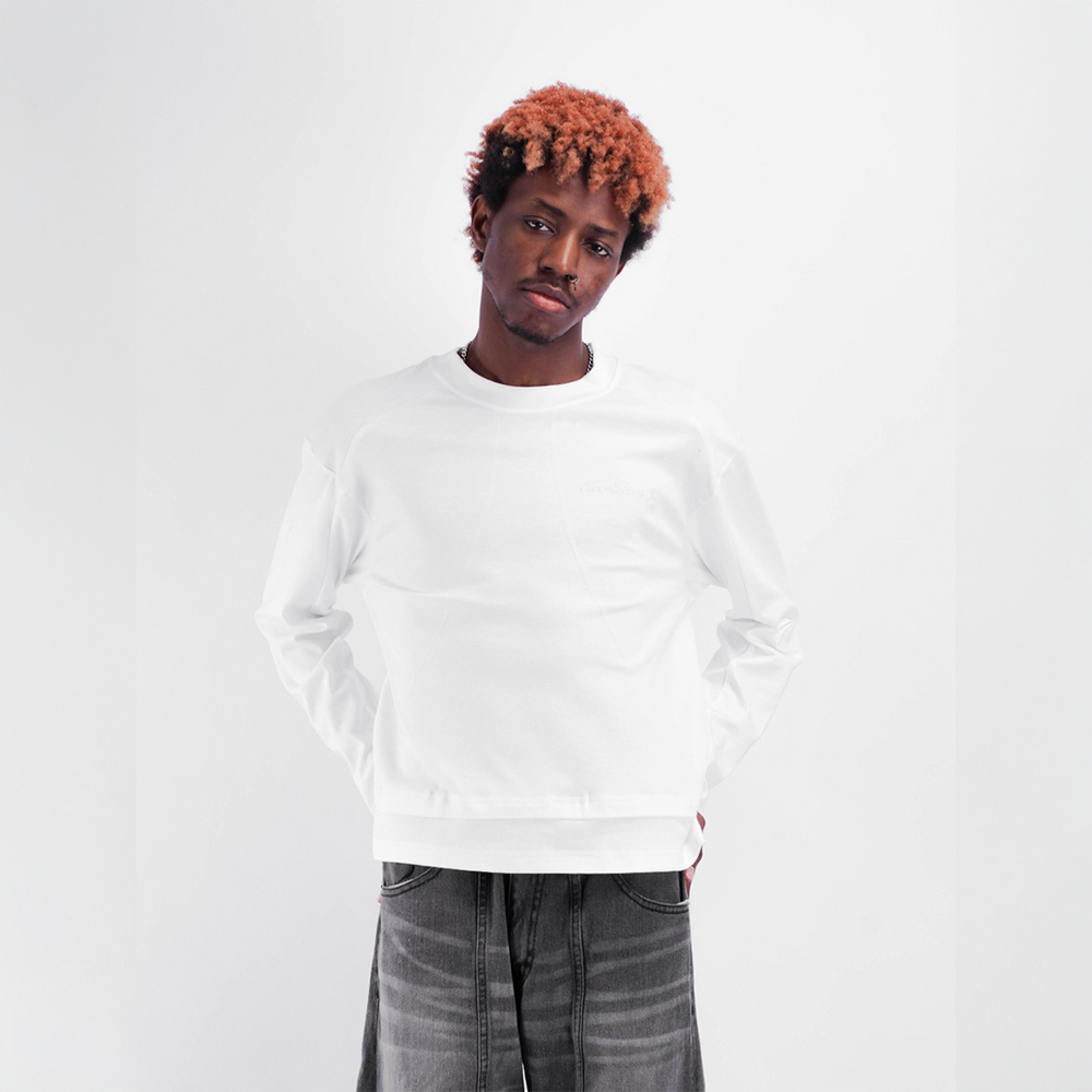 BOXY DAILY TEE JAPANESE FLUX LONGSLEEVE WHITE