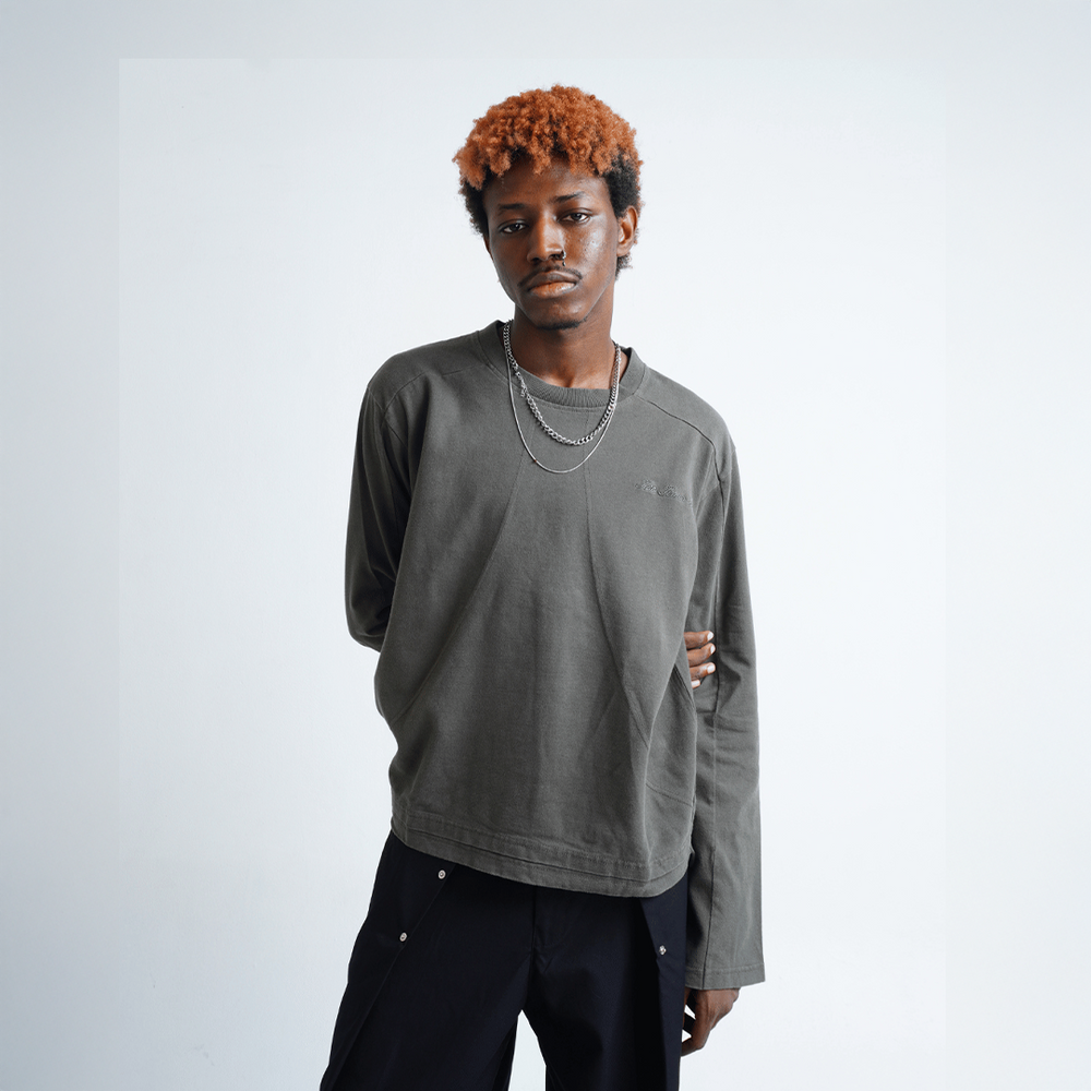 BOXY DAILY TEE VINTAGE GREY LONGSLEEVE