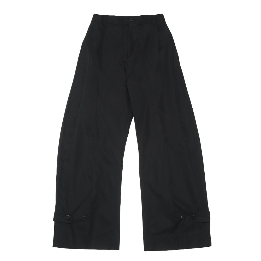 PLEATED BARREL PANTS BLACK