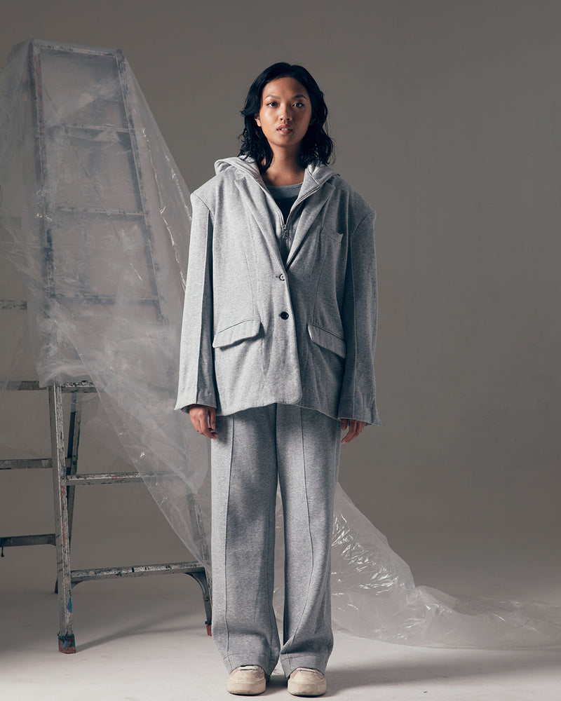 TAILORED HOOD SWEAT SUIT GREY