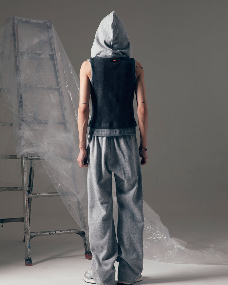 DOUBLE LAYERED TANK TOP DARK GREY - GREY