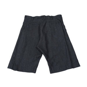 Pleated Bermuda Black - Blue Denim