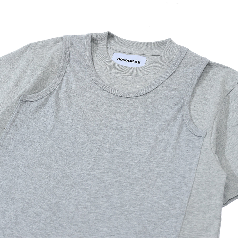 Double Layered T-Shirt Light Grey