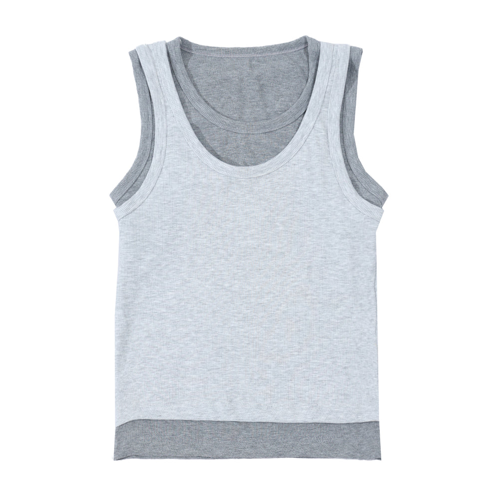 Double layered tank top Light Grey