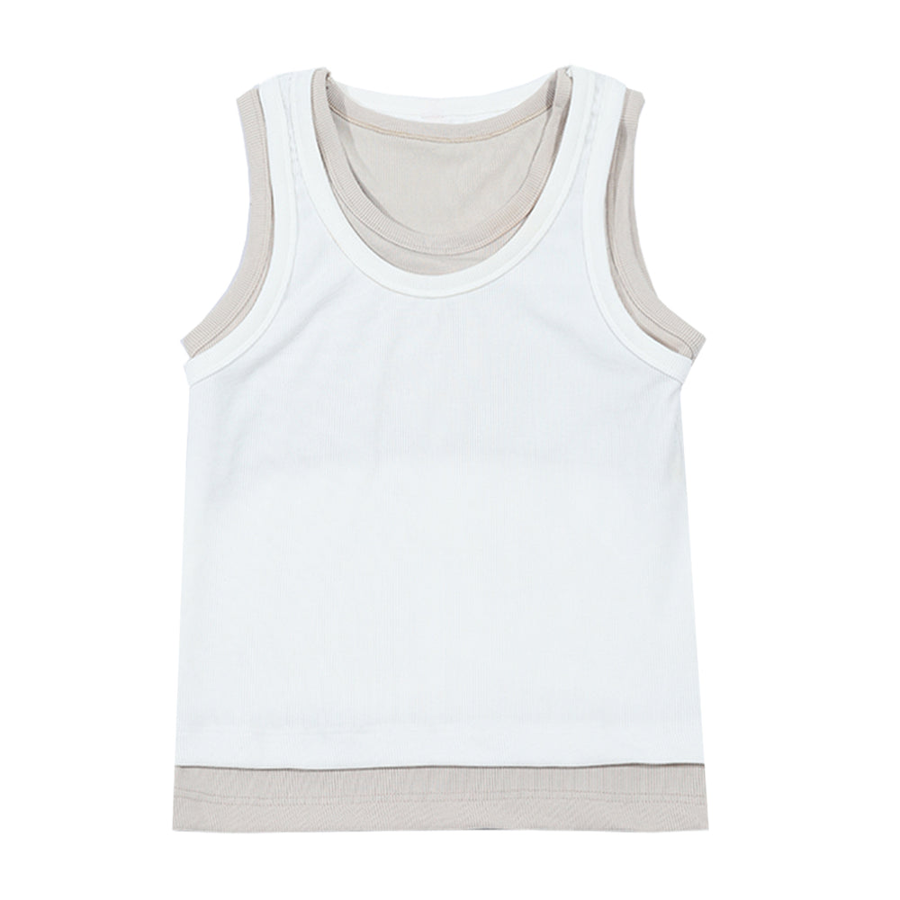 Double layered tank top Cream