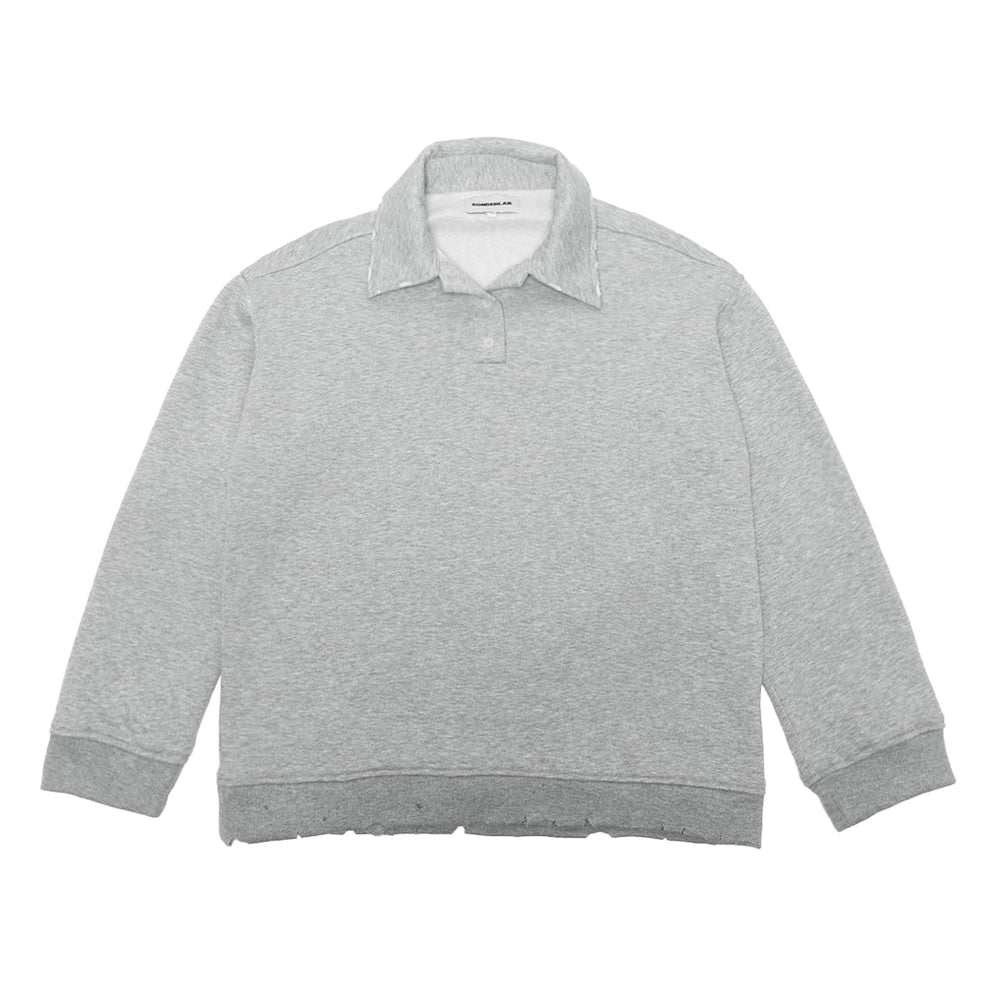 DISTRESSED RUGBY SHIRT GREY