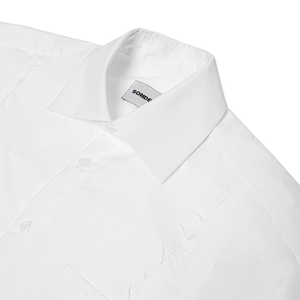 DISTRESSED DECONSTRUCTED SHIRT WHITE