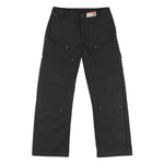 Black Utility Double Knee Cargo Pocket Pants