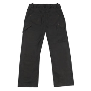 Black Utility Double Knee Cargo Pocket Pants