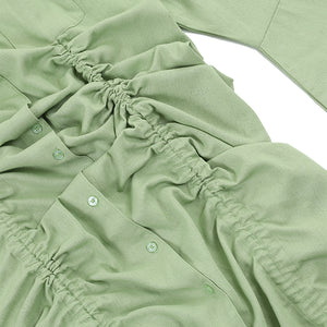 SHIRT DRESS WITH DRAWSTRINGS SAGE GREEN