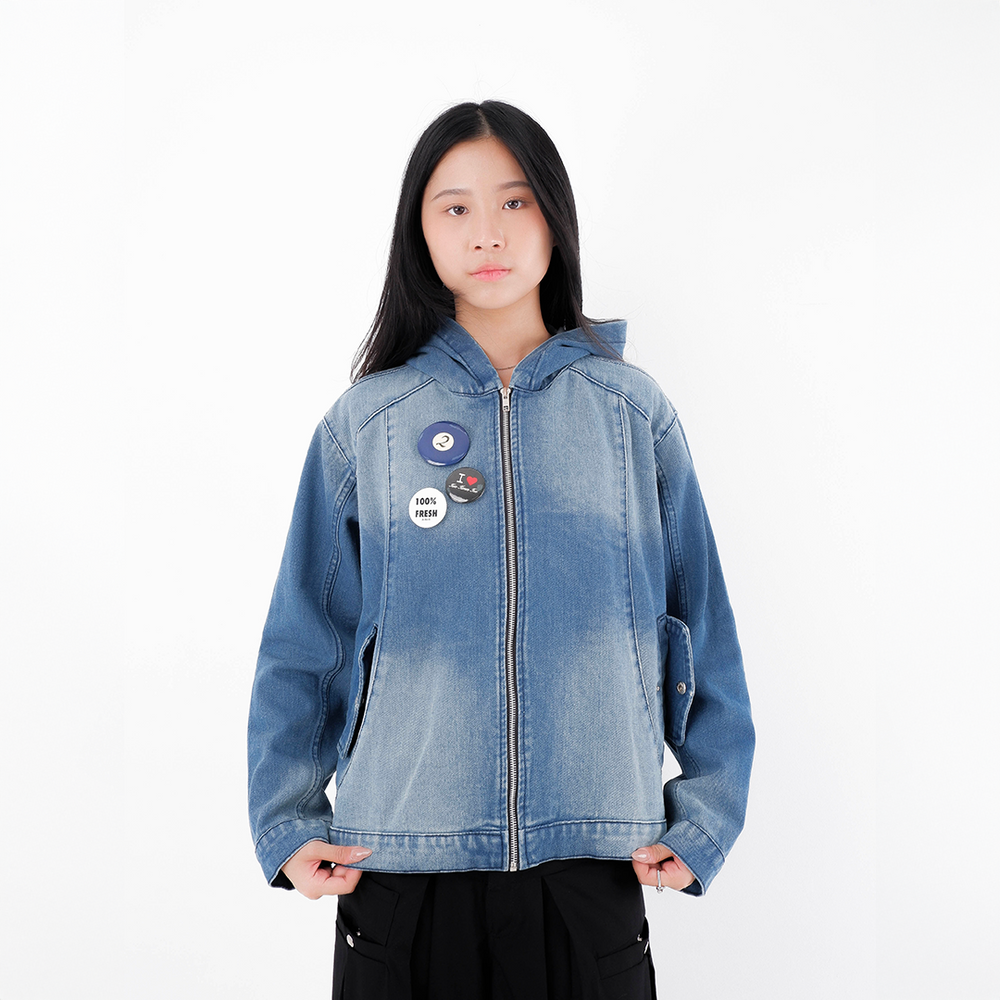 DENIM ACTIVE JACKET - WASHED BLUE