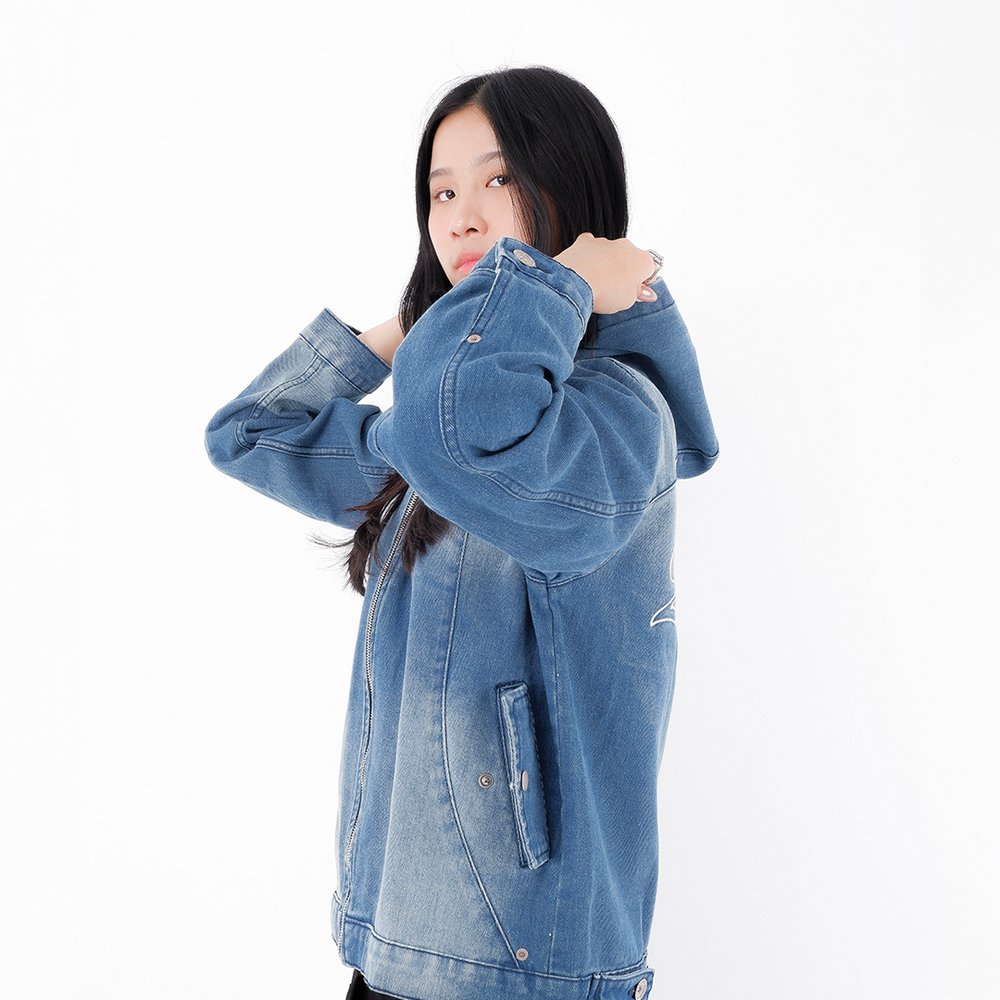 DENIM ACTIVE JACKET - WASHED BLUE