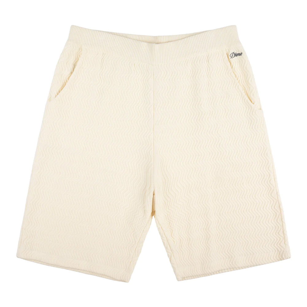 Wave Cable Knit Shorts Cream