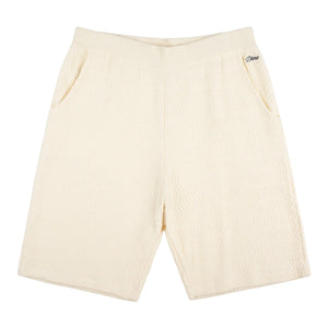 Wave Cable Knit Shorts Cream