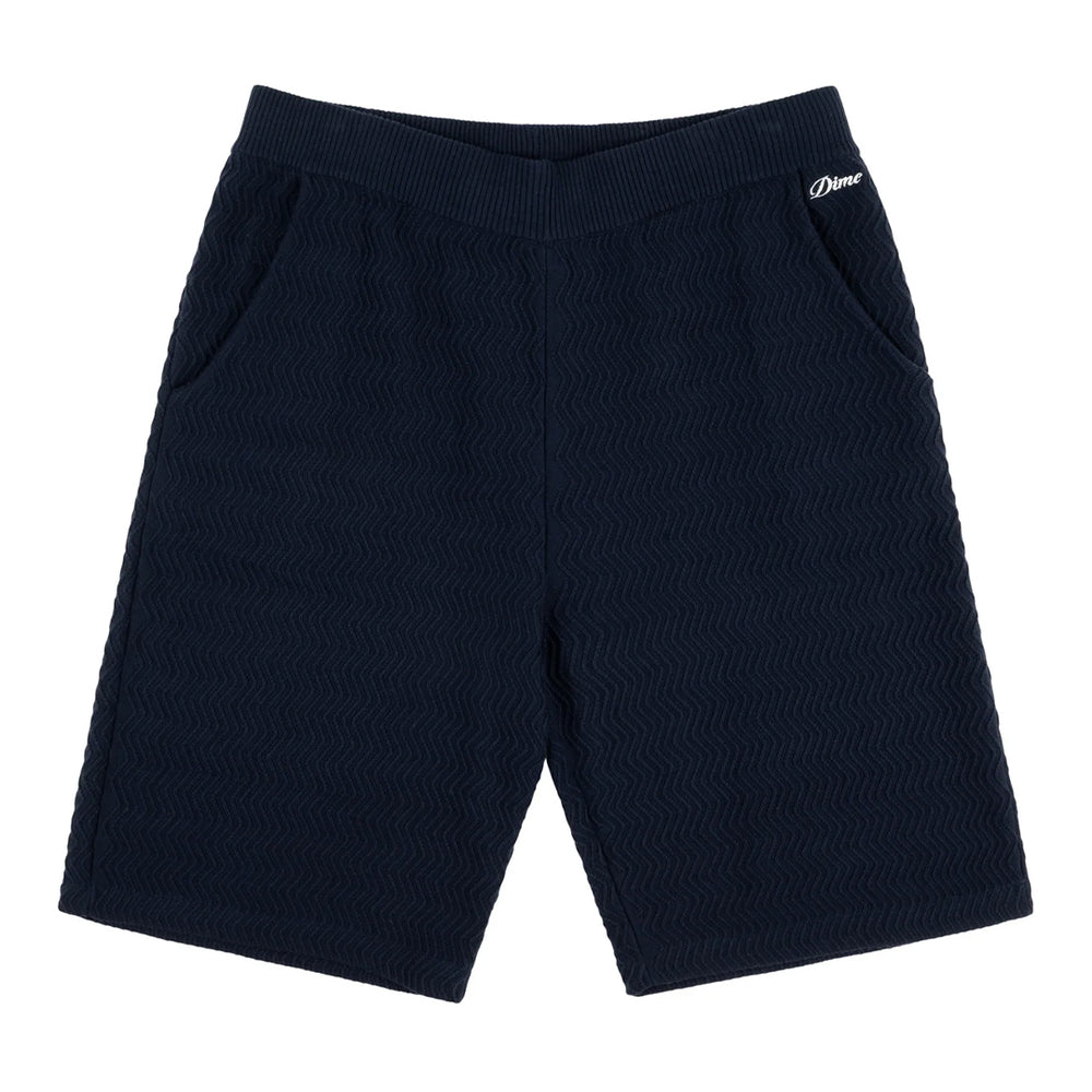 Wave Cable Knit Shorts Navy