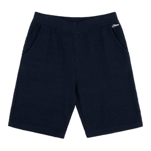 Wave Cable Knit Shorts Navy