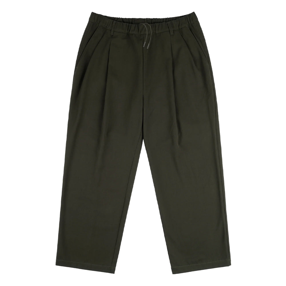 Pleated Twill Pants Forest Green