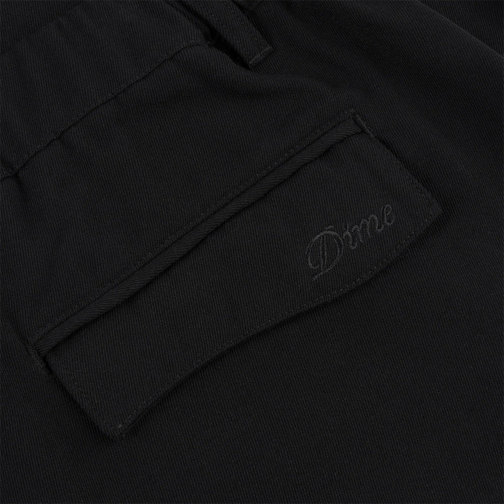 Pleated Twill Pants Black