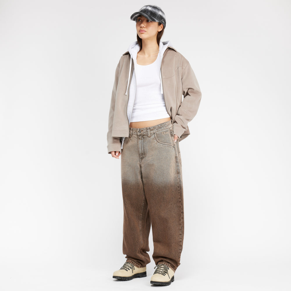 Classic Baggy Denim Pants Dipped Sunblasted Brown
