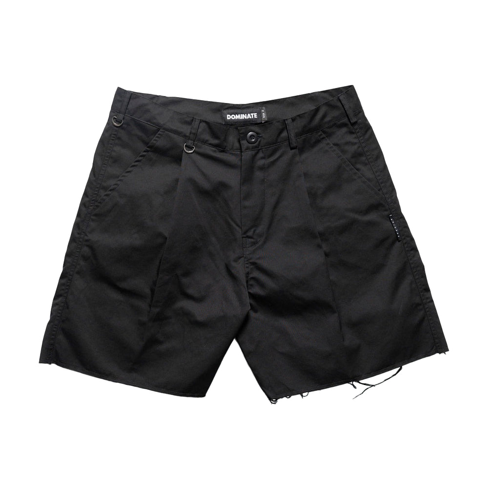 RAW PLEATED SHORTS BLACK