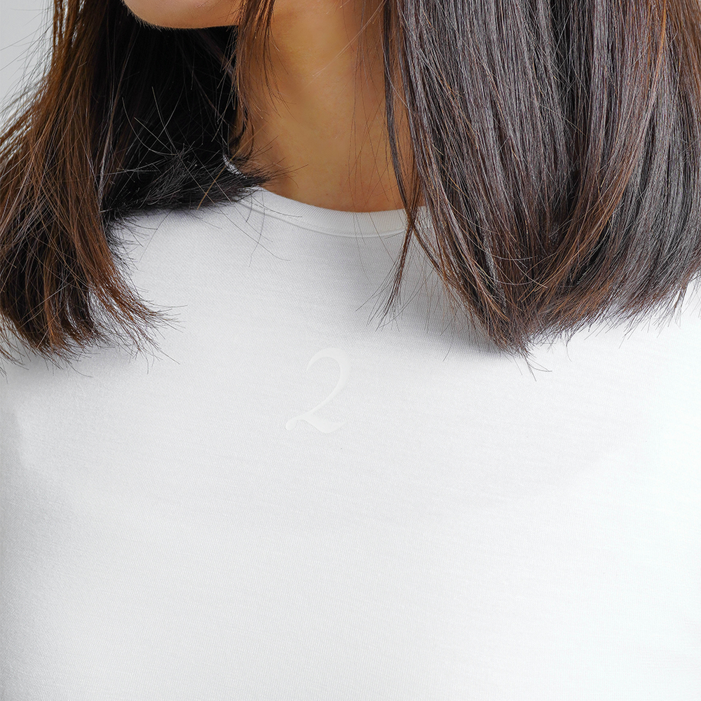 DOUBLE LAYERED TENCEL FIT LONGSLEEVE WHITE