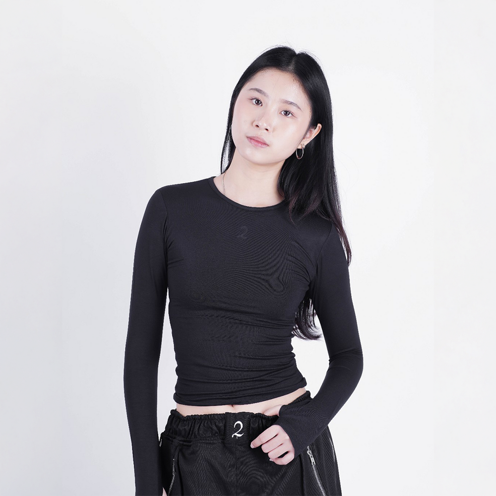 DOUBLE LAYERED TENCEL LONGSLEEVE BLACK