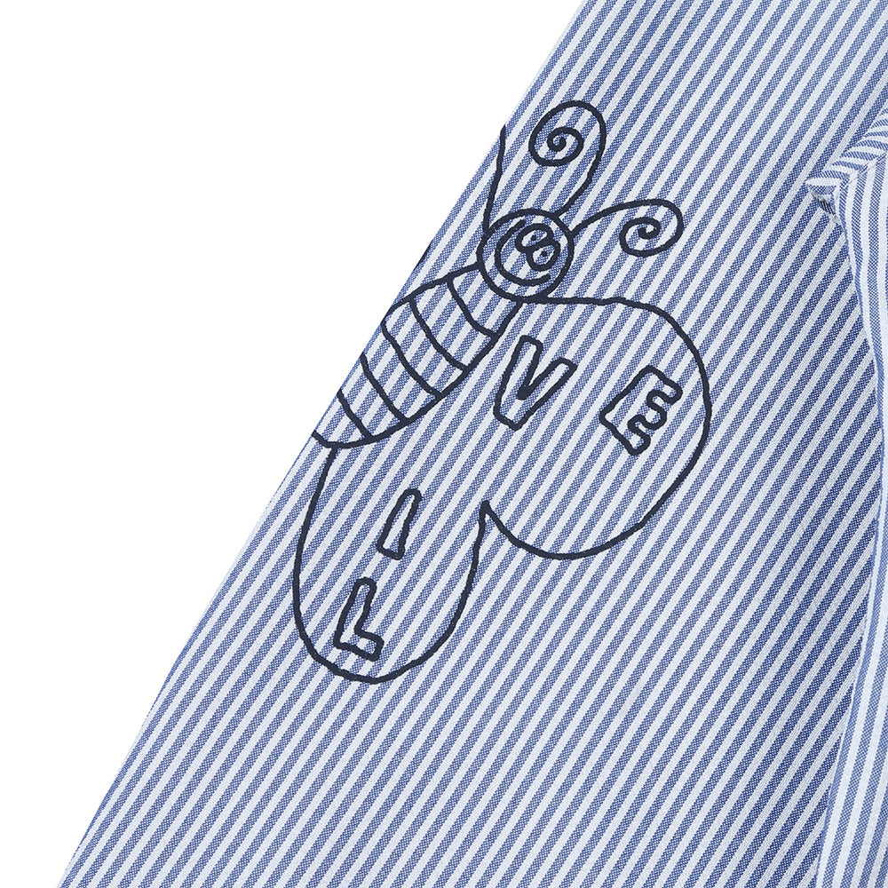 PECULIAR STRIPE SHIRT WHITE BLUE