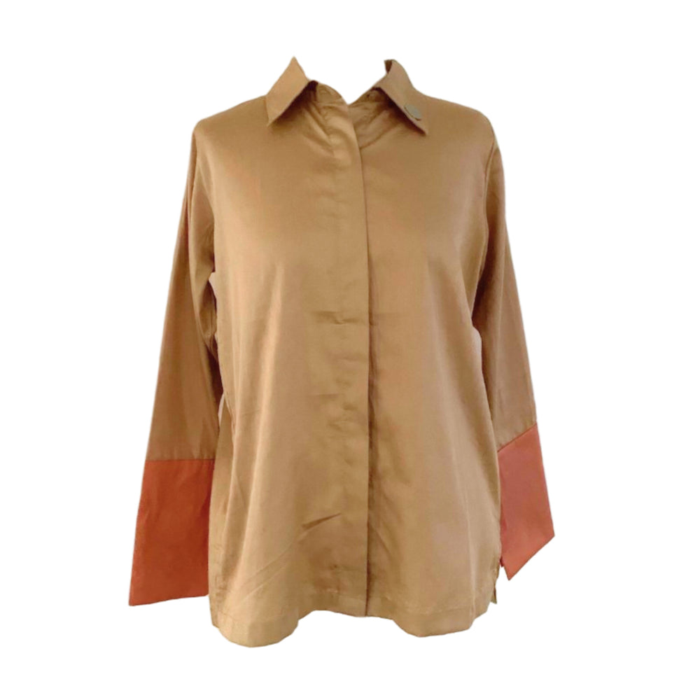 Cuff Shirt Mocca/Pink