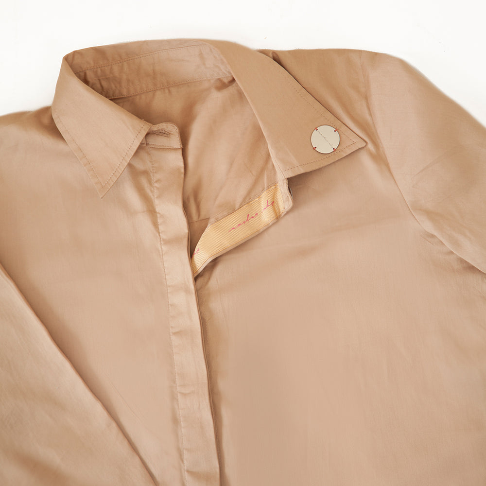 Cuff Shirt Mocca/Pink