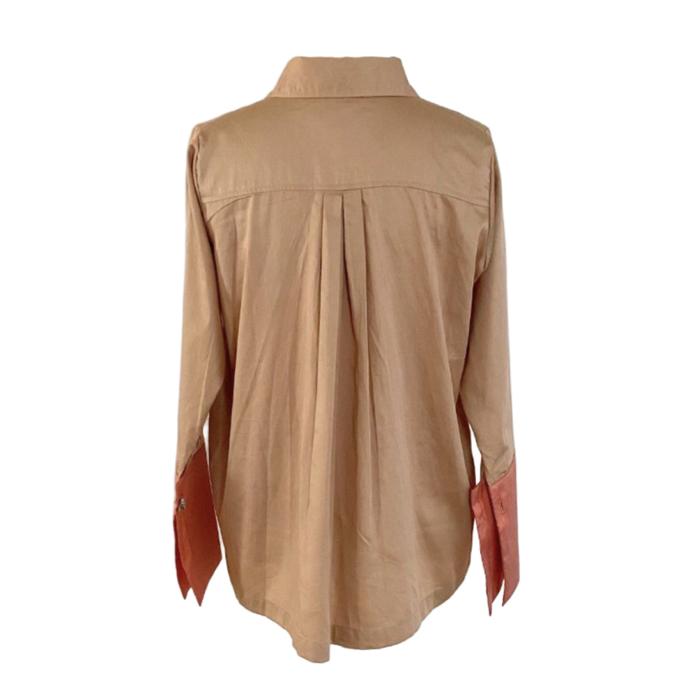 Cuff Shirt Mocca/Pink