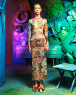 Collage Art Mesh Dress Multicolor