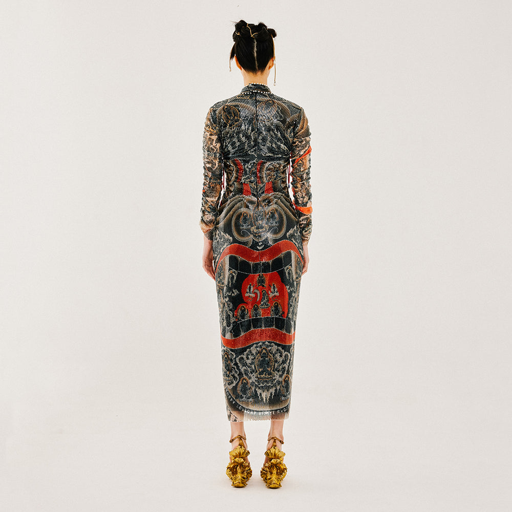 TANGKA CHINESE LONG DRESS MULTICOLOR