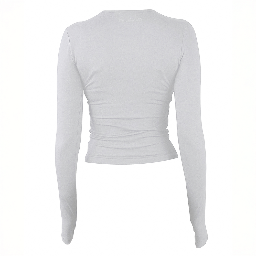 DOUBLE LAYERED TENCEL FIT LONGSLEEVE WHITE