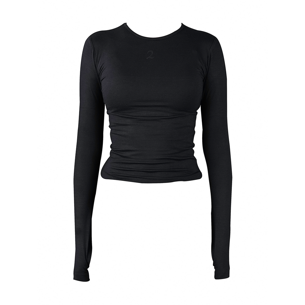 DOUBLE LAYERED TENCEL LONGSLEEVE BLACK