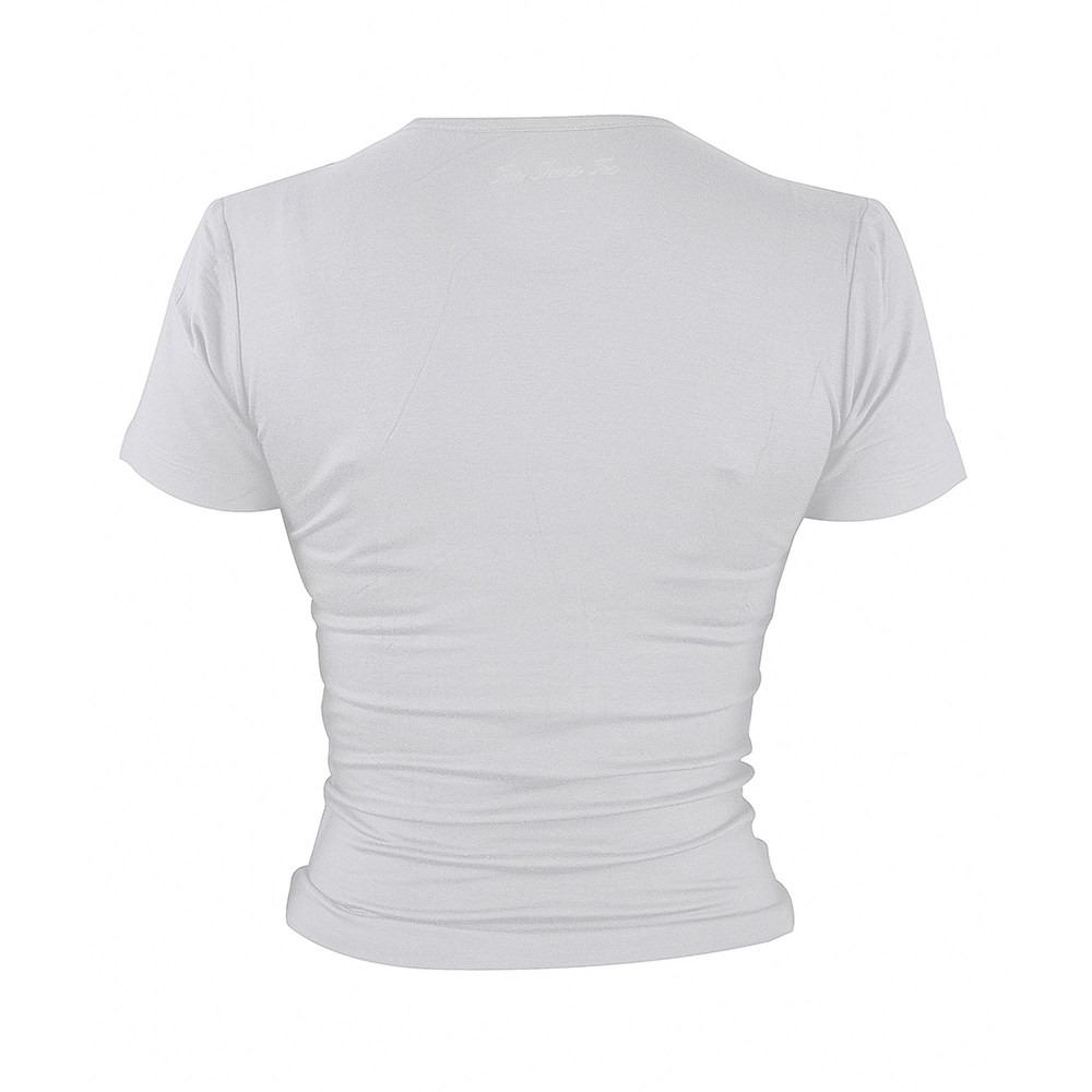 DOUBLE LAYERED TENCEL SHORTSLEEVE WHITE