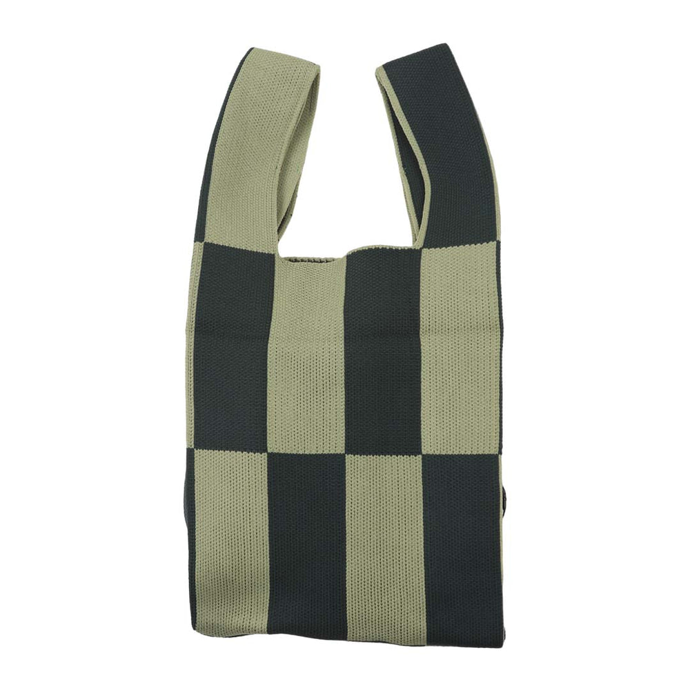 LIBURAN CHECKERED TOTE BAG FOREST GREEN/SAGE