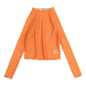 SLASHED NECK TOP ORANGE CROC