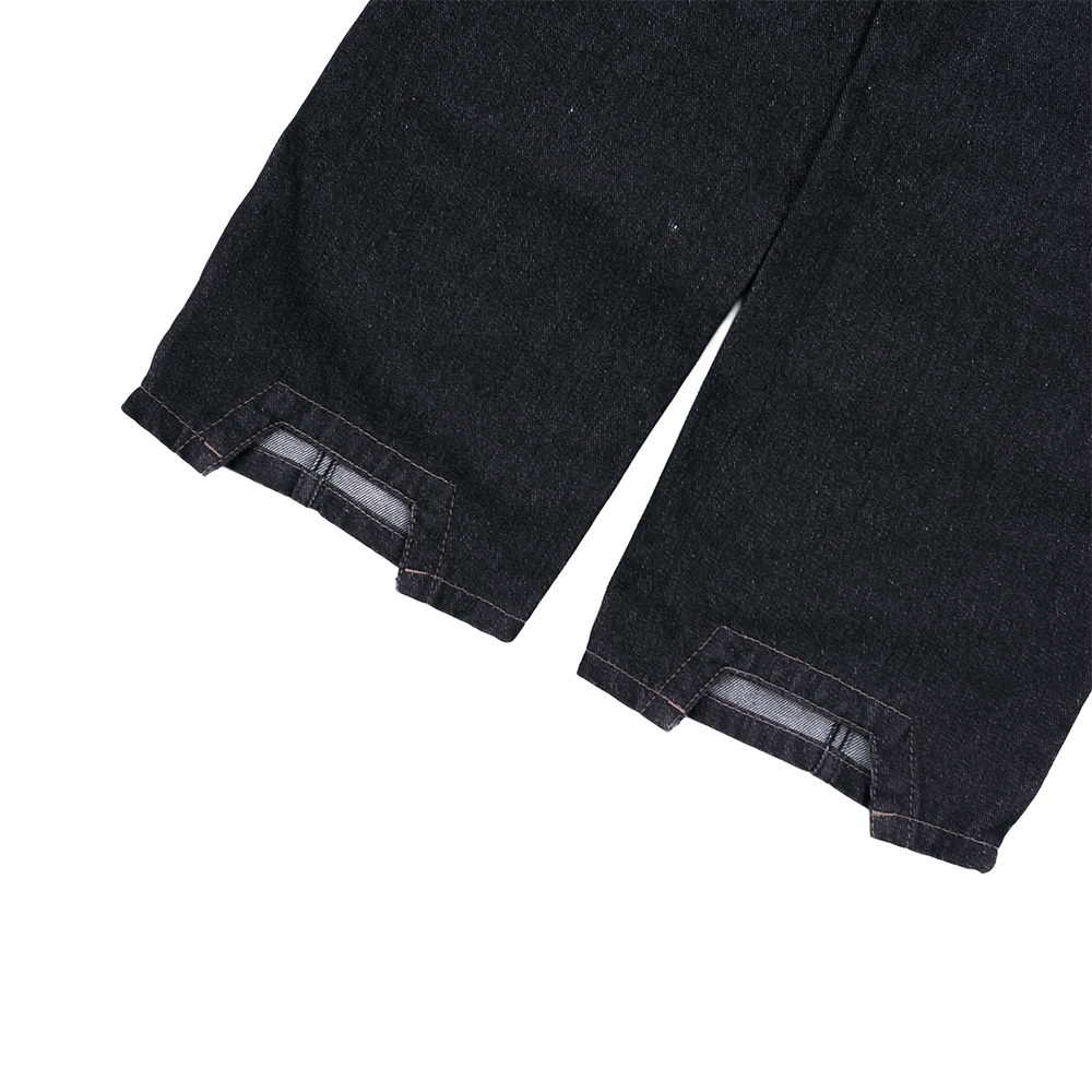 PLEATED RAW DENIM