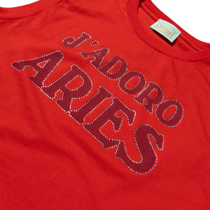 J'adoro Aries Diamante Shrunken Vest Red