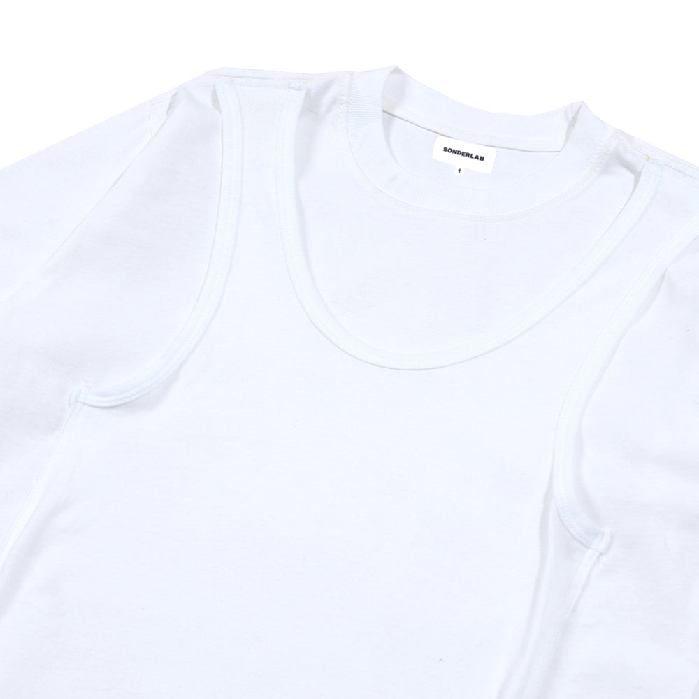 DOUBLE LAYERED T-SHIRT WHITE