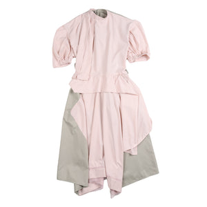 (NEW) WRAPPED ASSYM DRESS PINK GREEN