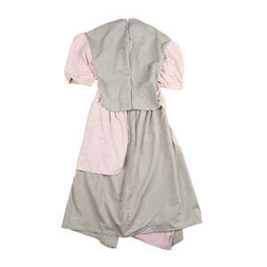 (NEW) WRAPPED ASSYM DRESS PINK GREEN