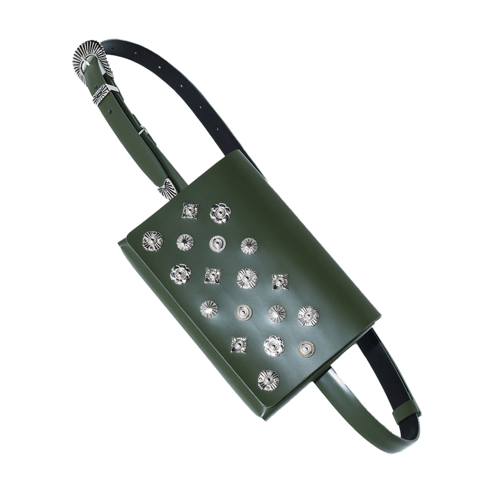 Motif Metal Belt Bag Khaki