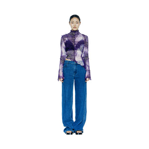 Interlock Mock Net Top Purple