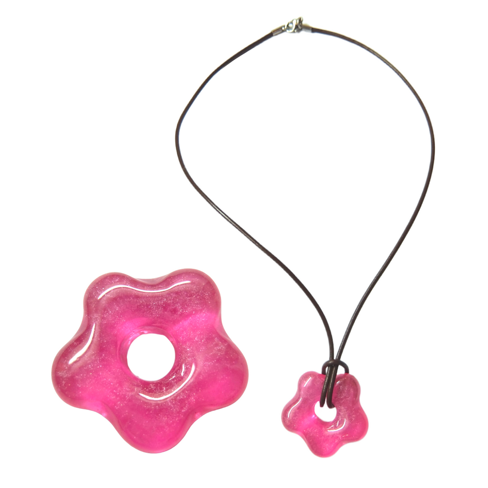 FLOWER NECKLACE 7 PINK COFFEE