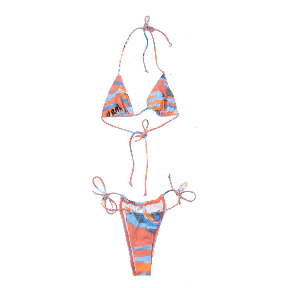 WATER CAMO 2 PIECE TRIANGLE STRING BIKINI COME TEES AOP