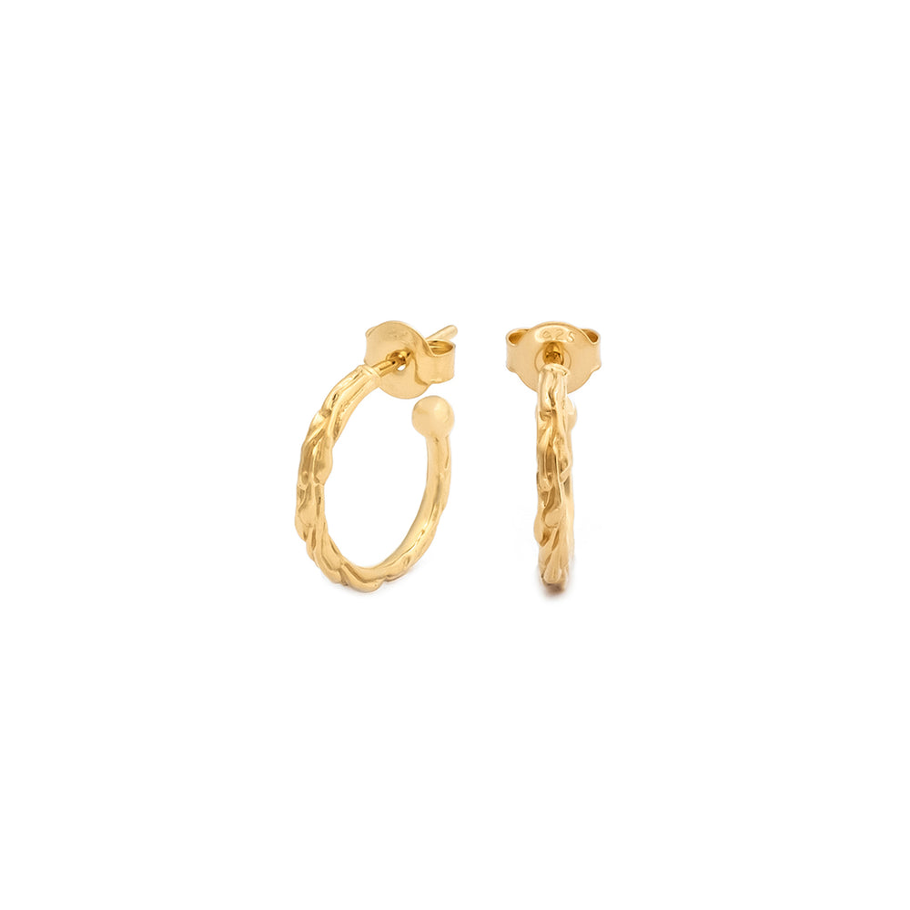LP ROOT HOOPS SMALL 22K GOLD PLATED SILVER